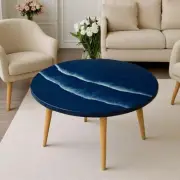 24" Epoxy Resin Ocean Wave Resin Table Top Corner Side Table Home Dec
