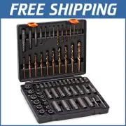 Durable 65-Piece Screw Extractor & Drill Bit Set for Ultimate Gripping Power