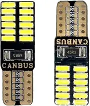 100pcs Canbus T10 W5W 194 501 Car LED Interior Lights Bulb - 24SMD White 12V/24V Auto Instrument Lamps(24V,Yellow)
