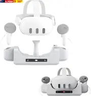 Charging Base Station Compatible with Quest 3, Wall-Mounted Charging Dock for Qu