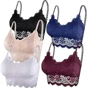 [Generic] Women Bra Strapless Women Fashionable Solid Color Flower Lace Trackless Sexy Gathering Sports Underwear Sports Bra Low Support