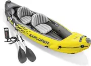 Intex Kayak Boat Canoe K2 Inflatable 2 Seat Floating Oars River Lake