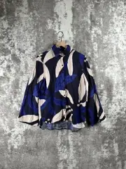 New Mister Zimi Shirt US 4 Womens Ingrid Blue Kimono Sleeve Abstract Textured