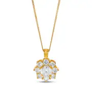 1.5 CT. T.W. Certified Natural Diamond Scallop Frame Flower Pendant in 14K Gold (I/I2)