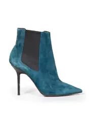 Teal Suede Ankle Boots
