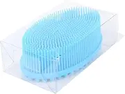 XIASABA Silicone Baby Sensory Brush for Massage Bath Tactility Training Hair Washing and Combing Rose Red (Blue)