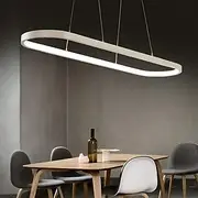 1-Light 70c/90m LED Pendant Light 40W Oval Design Rectangle Aluminum Black Painted Finishes Modern Lamp for Dinning Room Resturant Coffee Bar 110-240V ONLY DIM