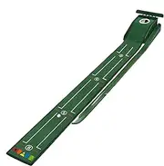 Putting Green Indoor, Practice Putting Green, Practice Velvet Mat with Alignment Guides and Automatic Ball Return for Women and Men