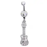 Musical Instrument Guitar Dangle Belly Button Navel Ring Body Jewelry bp179