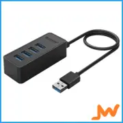 Orico W5P-U3 USB 3.0 Desktop Hub with 5V Micro B Charger-Port 1M - Black