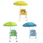 Kids Camping Chair with Umbrella Steel Beach Chair for Travel Picnic Beach