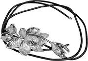 [JKSSMB] Golden Tulip Flower Belt with Skirt Jeans Decorated with Black Leather Rope Thin Waist Chain Women's Waist Chain Belt