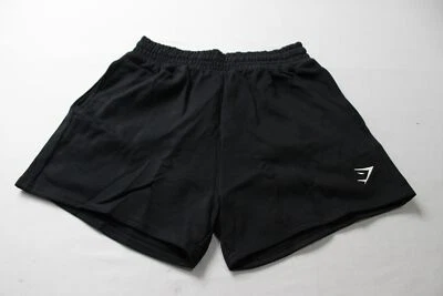 Gymshark Women's High-Waisted Training Fleece Shorts DH3 Black Small NWT