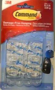 Command Damage Free Hanging Mini Hooks Clear 17006CLR- 6 Count