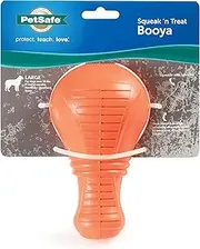 PetSafe Squeak n’ Treat Booya - Cure Boredom & Reduce Separation Anxiety - Food-Dispensing Dog Toy - Squeaker Encourages Play - Slow Down Eating - Helps Clean Teeth - Dishwasher Safe - Large