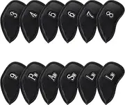 CRAFTSMAN GOLF 12pcs Thick Synthetic Leather Golf Iron Head Covers Set Headcover Fit All Brands alao Available for Custom Version