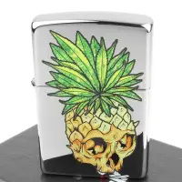 在飛比找momo購物網優惠-【Zippo】美系~Leaf Skull Pineapple