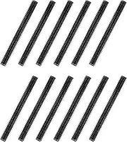 uxcell 12Pcs Fully All Threaded Rod, 1/4" Thread 20 Pitch 2-1/2" Length Carbon Steel Long Threaded Screw Threads Black Zinc Fully Studding Rod Bar for Furniture Garden Mounting Assembly