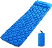 Ultralight Air Sleeping Pad Inflatable Camping Mat with Pillow for Camping Hiking Backpacking Travel Blue with Pillow