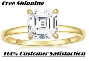 Art Deco Style 2.5CT Asscher Cut Lab Created Diamond Engagement Ring size 4to10
