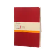 Moleskine Ruled Cahier Notebook X-Large (Cranberry Red) [3-Pieces]