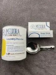 NEW Meliora Laundry Powder LEMON 32 HE Loads PRESERVATIVE DYE FREE w/Soap Stick