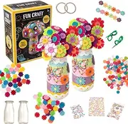 HTI DIY Flower Bouquet Craft Kit for Kids Ages 3+ | 300+ Piece Make Your Own Felt Flower & Button Vase Set | Fun Arts & Crafts Activity for Girls & Boys | Creative Gift Idea