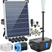 POPOSOAP Pond Filter with 12W Solar Fountain Pump, Solar Pond Filter with 160GPH Pump & Fountain Kit, Outdoor Filter Box with 6.6FT PVC Tubing, Perfect for Ponds Clean, Clear, and Add Water Features