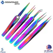 Rainbow Color Coated Volume Tweezers Set eyelash extension tweezers Lash Makers