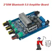 2*50W Bluetooth 5.0 Amplifier Board TPA3116 2-CHl Power Amp Stereo w/ Tone Knobs