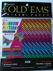 Yasutomo Fold'Ems Origami Rainbow Patterns 4326- 5-7/8" square 36 sheets - NEW