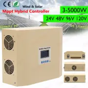 3KW 5KW MPPT Hybrid Wind Solar Charge Controller 24/48/96/120V Battery Regulator
