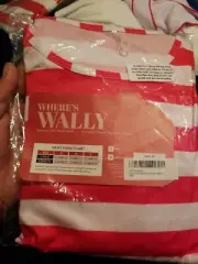 Where's Wally Mens Small S Waldo Costume Kit: Shirt, Hat, Glasses HALLOWEEN
