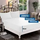 Hotel 2000TC Ultra Soft Deep Fitted Bed Sheet Set Single/KS/Double/Queen/King