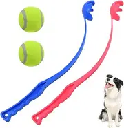 Chstarina Pack of 2 Ball Launcher for Dogs, Ball Launcher for Dogs, 50 cm, Throwing Arm Dog with 2 Tennis Balls, Tennis Ball Launcher for Dogs, Dog Toy Ball Launcher, Ball Throwing Machine for Dogs