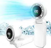 Handheld Portable Fan, Handheld Fan，Mini Handheld Turbo Fan,3600mAh,5 Gear Wind,USB Rechargeable Mini Hand Fan with Digital Display， Ideal for Travel/Outdoor/Home/Office (white)
