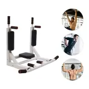 Wall Mount Pull Up Bar Raise Dip Station Vertical Knee Exercise Equipment