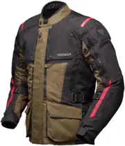 Modeka Varus, textile jacket waterproof , color: Brown/Black/Red , size: M