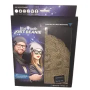 Beige/Tan Cable Knitted Bluetooth Beanie - Music, Hands-Free Calls