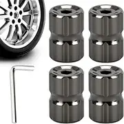 Tire Valve Stem Caps Cover | Air Valve Cap,4X Auto Wheel Tyre Nozzle Accessories Leak-Proof for Bike Most Vehicle Motorcycle Truck
