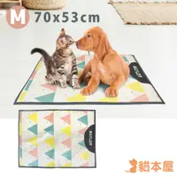 在飛比找PChome24h購物優惠-貓本屋 冰絲寵物涼墊(M號/70x53cm)-三角旗