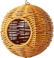 Hummingbird Nest, Imitation Rattan Parrot Nest, Pet Hut, Woven Shelter for Small Animal Ferret Cockatiel Hamster Finch Parakeet Sugar Glider