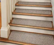 Set of 15 ADHESIVE Carpet Stair Treads 8"x27" PEBBLE BEIGE runner rugs