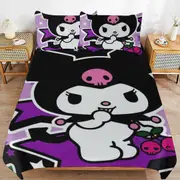 a1256 Kuromi Duvet Cover Set, 3 Piece Bedding Set 86x70" Double Sided Printing Decorative Comforter Cover Set (1 Duvet Cover + 2 Pillow Shams)" jfr125