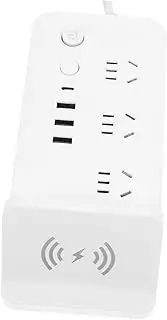 CHICAMPERA Wireless Charging Power Socket with Triple Ports Outlet for Desk Accessories Power Cord Wireless Charger Multi Function Power Board for Home Office