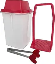 Pickle Container with Strainer BPA Free Chilero Container Jalapenos Jalapeños | Pickle Jar with Lifter |Complete with Tong (Red) for Pickles, Cornichon, and Food Storage, Pickles Keeper