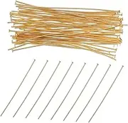 KOCKSHION Flat Head Pins for Jewelry Making 50pcs T-Shaped Stainless Steel Needles Ideal for DIY Earring Necklace Bracelet