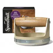 USA-Made Comfort Grip Block Printing Baren - 4" Wooden Handle for Effortless Pri