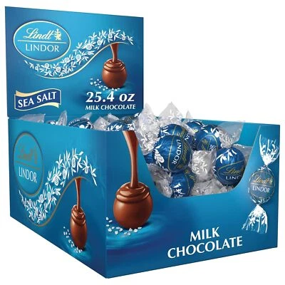 Lindt Lindor Sea Salt Milk Chocolate Truffles 60 Count 25 Oz Gourmet Candy