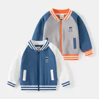 在飛比找ETMall東森購物網優惠-春季兒童拉鏈衫薄款韓版棒球服